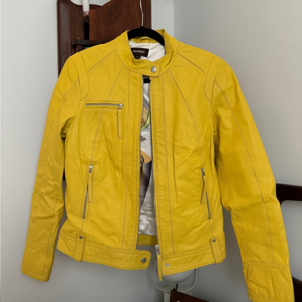 Danier Bright Yellow Leather Jacket